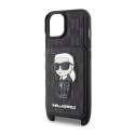 Karl Lagerfeld Crossbody NFT Saffiano Monogram Iconic - Case for iPhone 14 (Black)