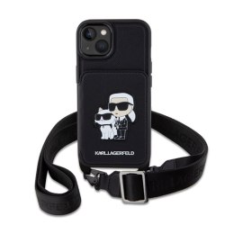 Karl Lagerfeld Crosssbody NFT Saffiano Karl & Choupette - Case for iPhone 14 (Black)