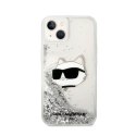 Karl Lagerfeld Liquid Glitter NFT Choupette Head - Case for iPhone 14 Plus (Silver)