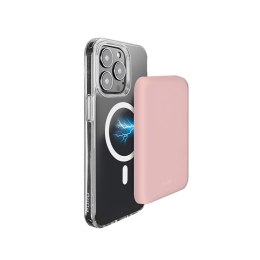 PURO Slim PowerMag Power Bank - Power Bank Inductive 4000 mAh MagSafe (Dusty Pink)