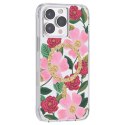 Rifle Paper Clear MagSafe - Case decorated in gold for iPhone 14 Pro Max (Rose Garden)