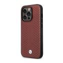 BMW Leather Diamond Pattern - Case for iPhone 14 Pro (Burgundian)