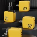 WEKOME WP-U141 Tint Series - Power charger 2x USB-C & USB-A Super Fast Charge GaN 67W (Yellow)