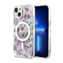 Guess Flower MagSafe - Case for iPhone 14 Plus (Transparent)