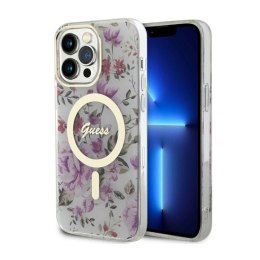 Guess Flower MagSafe - Case for iPhone 14 Pro (Transparent)
