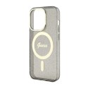 Guess Glitter Gold MagSafe - Case for iPhone 14 Pro (Black)