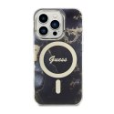 Guess Golden Marble MagSafe - Case for iPhone 14 Pro (Black)