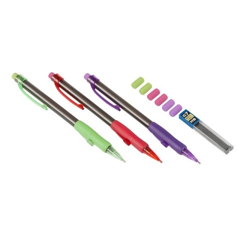 Topwrite - Mechanical pencil set with replaceable refills + erasers 10 elements