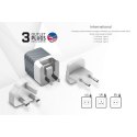 Energizer Ultimate - Multiplug EU / UK / US mains charger GaN 38W PD + QC3.0 (Silver)