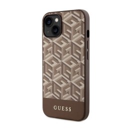 Guess GCube Stripes MagSafe - Case for iPhone 14 Plus (Brown)