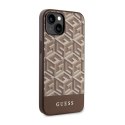Guess GCube Stripes MagSafe - Case for iPhone 14 Plus (Brown)