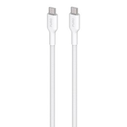 PURO Fabric - Heavy duty braided USB-C to USB-C cable 1.2m (white)