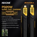 WEKOME WDC-191 Mecha Series - USB-C to Lightning PD 20W connection cable 1 m (Yellow)