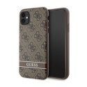 Guess 4G Printed Stripe - Case for iPhone 11 / iPhone XR (Brown)