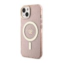 Guess Glitter Gold MagSafe - Case for iPhone 14 (Pink)