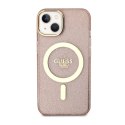 Guess Glitter Gold MagSafe - Case for iPhone 14 (Pink)