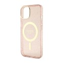 Guess Glitter Gold MagSafe - Case for iPhone 14 (Pink)