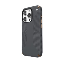 Speck Presidio2 Grip - Case for iPhone 15 Pro (Charcoal Grey / Cool Bronze / White)