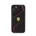 Ferrari Twist Metal Logo - Case for iPhone 15 Plus (Black)