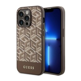 Guess GCube Stripes MagSafe - Case for iPhone 14 Pro Max (Brown)