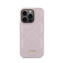 Guess Quilted Metal Logo - Case for iPhone 15 Pro (Pink)