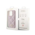 Guess Quilted Metal Logo - Case for iPhone 15 Pro (Pink)