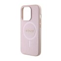 Guess Saffiano MagSafe - Case for iPhone 15 Pro Max Case (Pink)