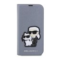 Karl Lagerfeld Booktype NFT Saffiano Karl & Choupette - Case for iPhone 14 Pro Max (Silver)