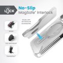 Speck Presidio Perfect-Clear Grip ClickLock & Magsafe - Case for iPhone 15 Pro (Clear / Chrome Finish / Serene Silver)