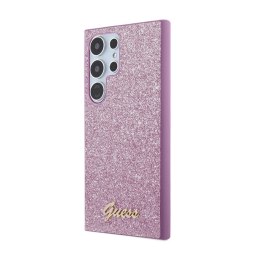 Guess Glitter Flakes Metal Logo Case - Case for Samsung Galaxy S24 Ultra (purple)