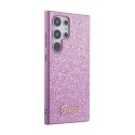 Guess Glitter Flakes Metal Logo Case - Case for Samsung Galaxy S24 Ultra (purple)