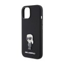 Karl Lagerfeld Silicone Ikonik Metal Pin - iPhone 15 Plus Case (Black)