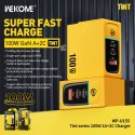 WEKOME WP-U155 Tint Series - 2x USB-C & USB-A Super Fast Charger GaN 100W (Yellow)