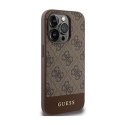 Guess 4G Bottom Stripe Metal Logo Collection - Case for iPhone 15 Pro (brown)