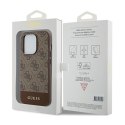 Guess 4G Bottom Stripe Metal Logo Collection - Case for iPhone 15 Pro (brown)