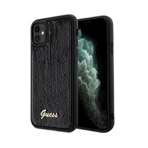 Guess Sequin Script Metal - iPhone 11 Case (Black)