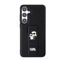 Karl Lagerfeld Gripstand Saffiano Karl & Choupette Pins - Samsung Galaxy S24 Case (black)