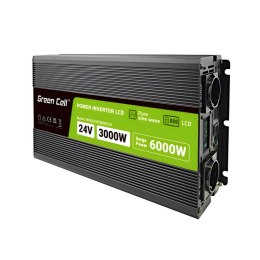 Green Cell - PowerInverter voltage converter with LCD display 24V to 230V 3000W/6000W Pure sine wave