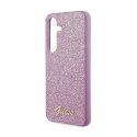 Guess Glitter Flakes Metal Logo Case - Case for Samsung Galaxy S24 (Purple)