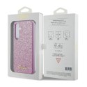 Guess Glitter Flakes Metal Logo Case - Case for Samsung Galaxy S24 (Purple)