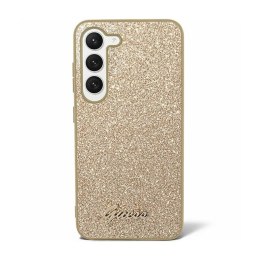 Guess Glitter Flakes Metal Logo Case - Case for Samsung Galaxy S24 (gold)