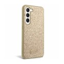 Guess Glitter Flakes Metal Logo Case - Case for Samsung Galaxy S24 (gold)