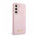 Guess Glitter Flakes Metal Logo Case - Case for Samsung Galaxy S24+ (pink)