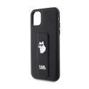 Karl Lagerfeld Gripstand Saffiano Choupette Pins - iPhone 11 Case (black)