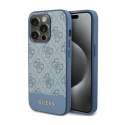 Guess 4G Bottom Stripe Metal Logo Collection - Case for iPhone 15 Pro Max (blue)