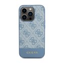 Guess 4G Bottom Stripe Metal Logo Collection - Case for iPhone 15 Pro Max (blue)