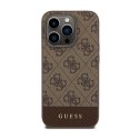 Guess 4G Bottom Stripe Metal Logo Collection - Case for iPhone 15 Pro Max (brown)