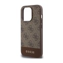 Guess 4G Bottom Stripe Metal Logo Collection - Case for iPhone 15 Pro Max (brown)