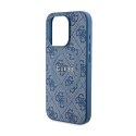 Guess 4G Collection Leather Metal Logo MagSafe - Case for iPhone 14 Pro (blue)