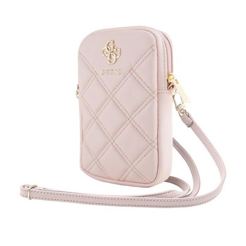 Guess Zip Quilted 4G - Phone bag (pink)